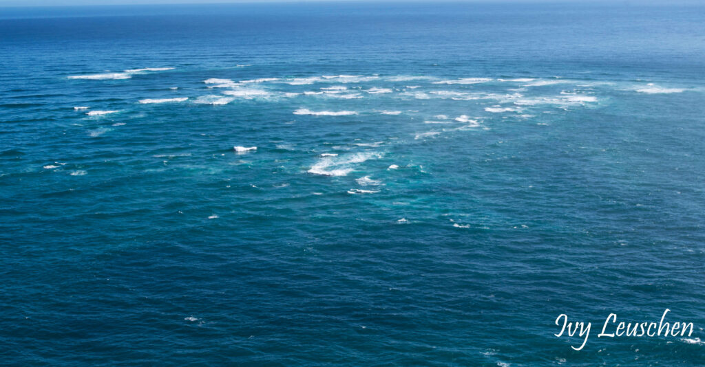 Blue ocean with white caps