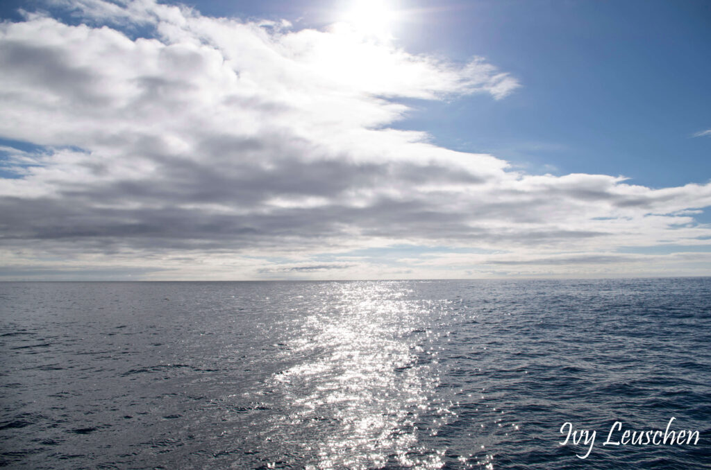 Ocean and clouds in sky